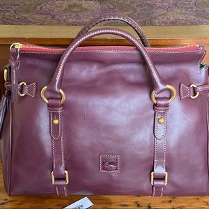 NWT Dooney & Bourke Large Florentine Satchel in Plum